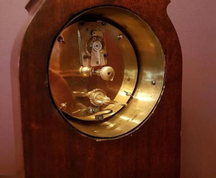 Antique Sheraton Inlaid Mantel Clock - Image 4