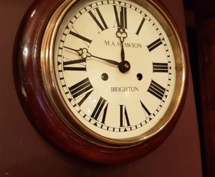 Antique Victorian 8 Day Bell Chiming Dial Clock - Image 1