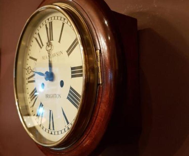 Antique Victorian 8 Day Bell Chiming Dial Clock - Image 2