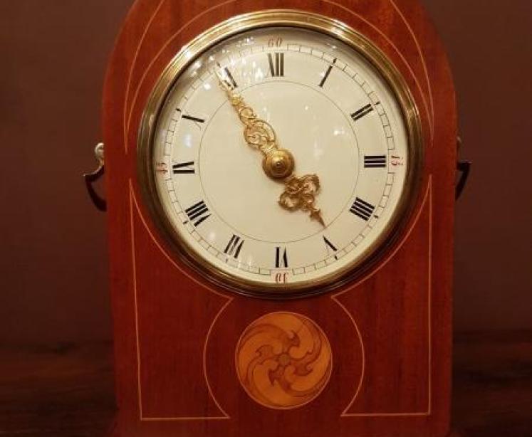 Late Victorian Harrods of London Inlaid Mantel Clock - Image 2