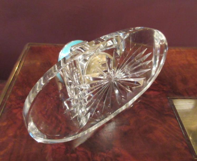 Art Deco Silver & Blue Enamel Top Inkstand - Image 4