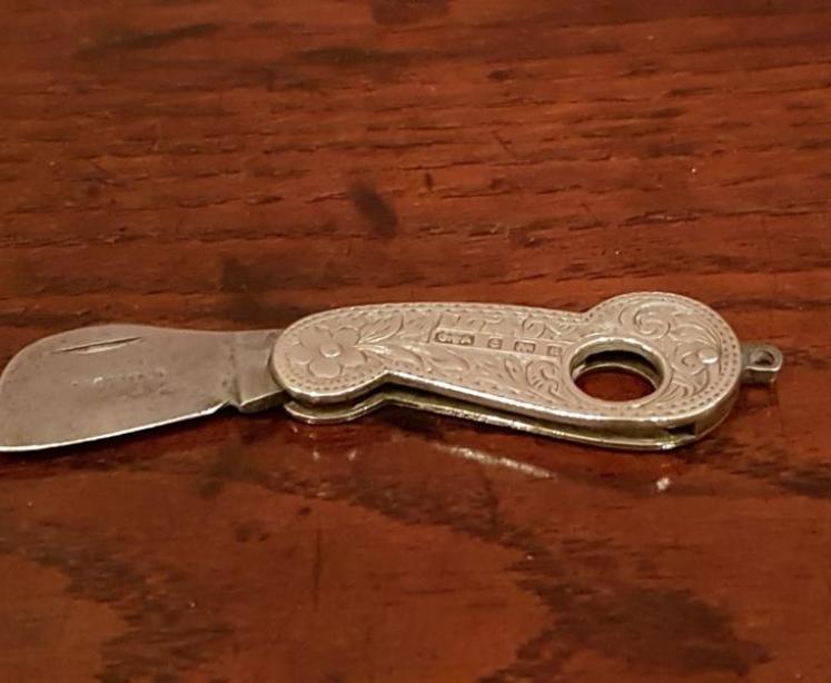 Antique Victorian Silver Cheroot Cutter - Image 1