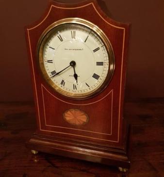 Fine Quality Edwardian Inlaid Mahogany Mantel Clock