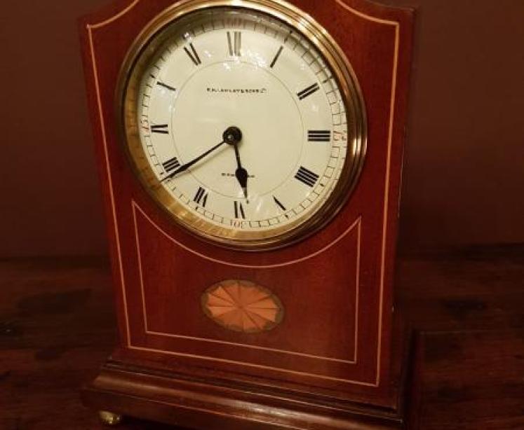Fine Quality Edwardian Inlaid Mahogany Mantel Clock - Image 1