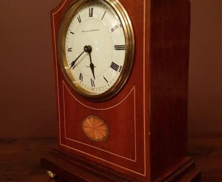 Fine Quality Edwardian Inlaid Mahogany Mantel Clock - Image 5