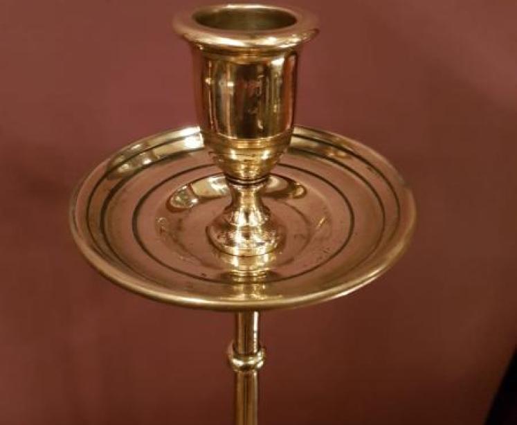 Large Pair Of Victorian Cast Brass Candlesticks - Image 2