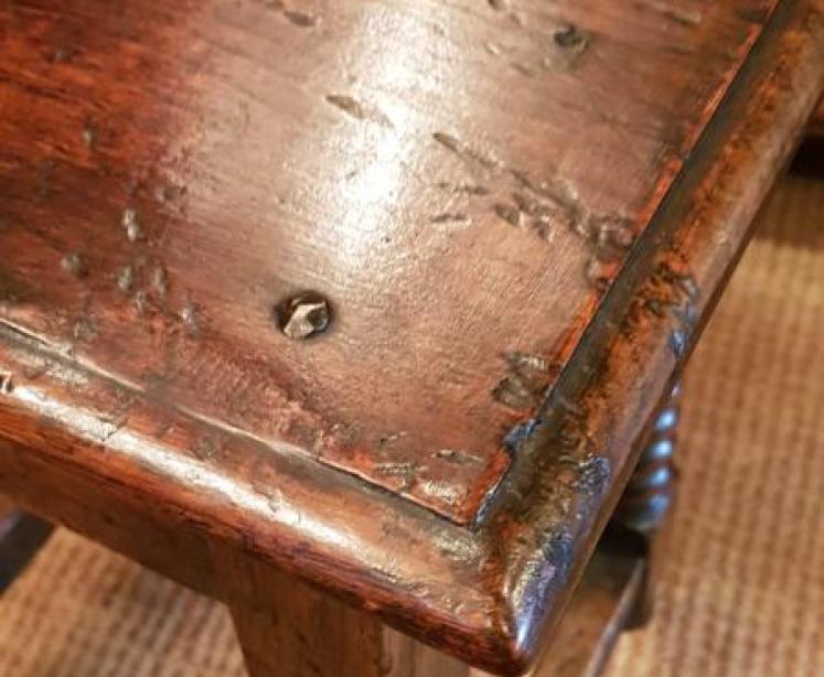 Antique George III Oak Joint Stool - Image 3
