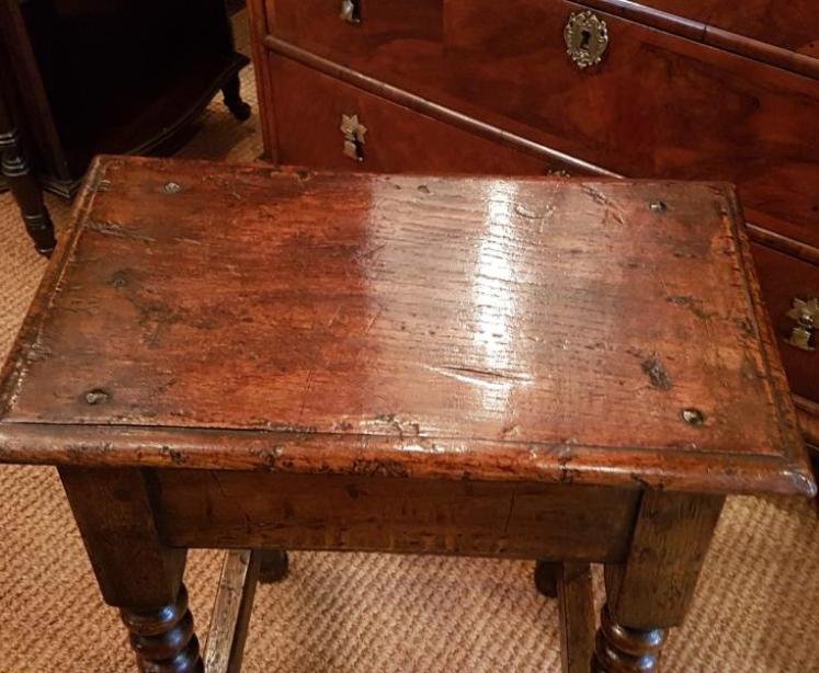 Antique George III Oak Joint Stool - Image 4