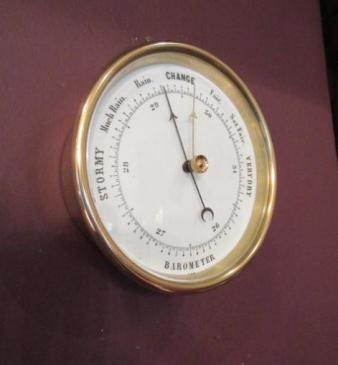 Antique Polished Brass Marine Barometer