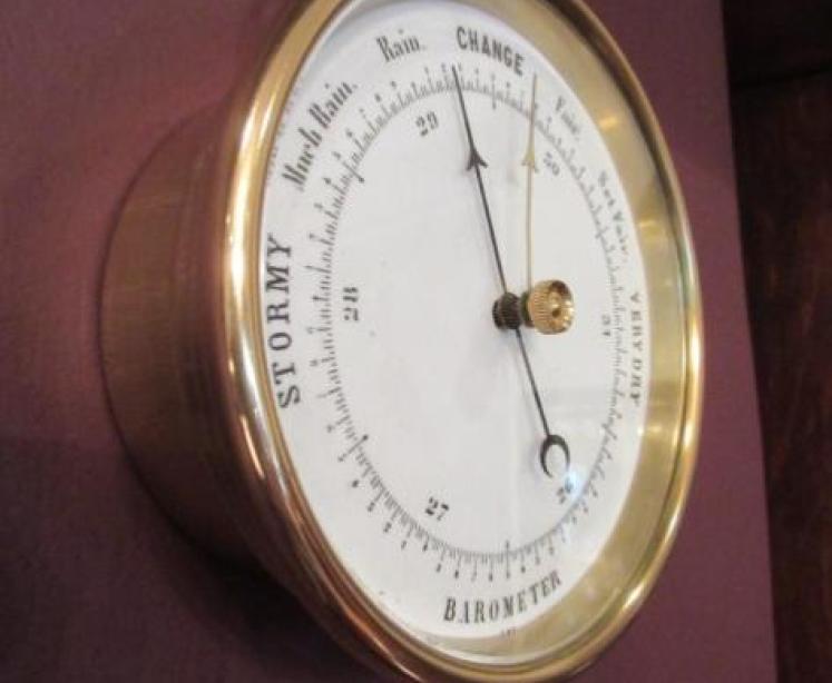 Antique Polished Brass Marine Barometer - Image 2