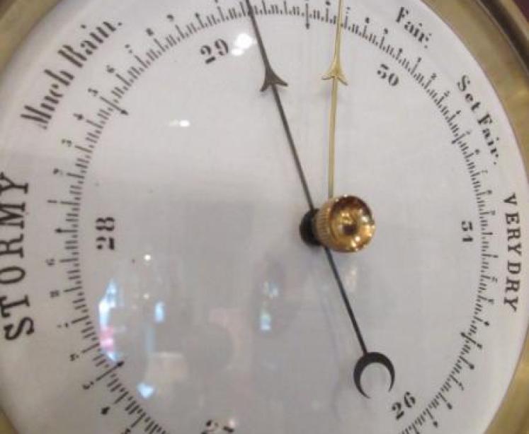 Antique Polished Brass Marine Barometer - Image 4