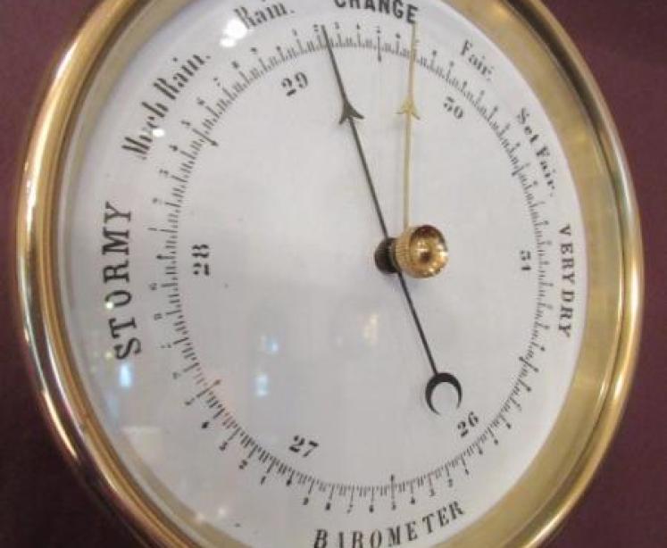 Antique Polished Brass Marine Barometer - Image 5