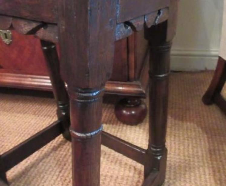 George I Period Antique Oak Joint Stool - Image 3
