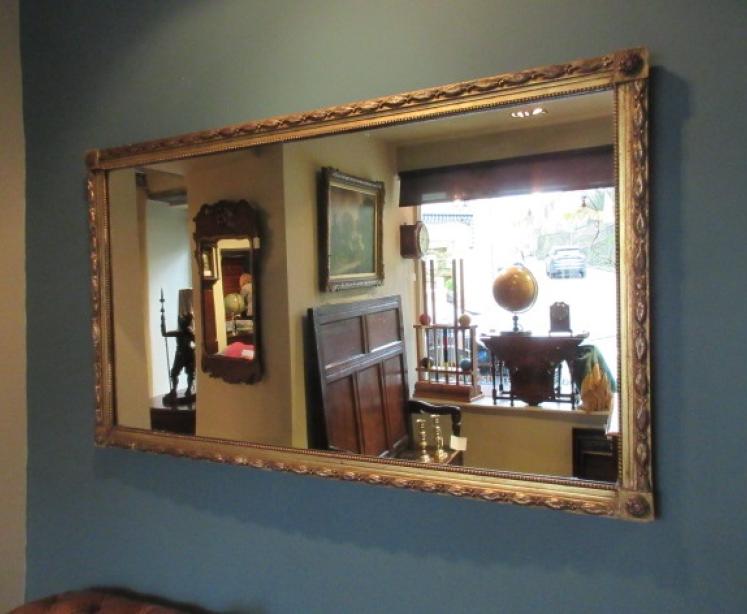 19th Century Timber & Plaster Gilt Oblong Mirror - Image 1