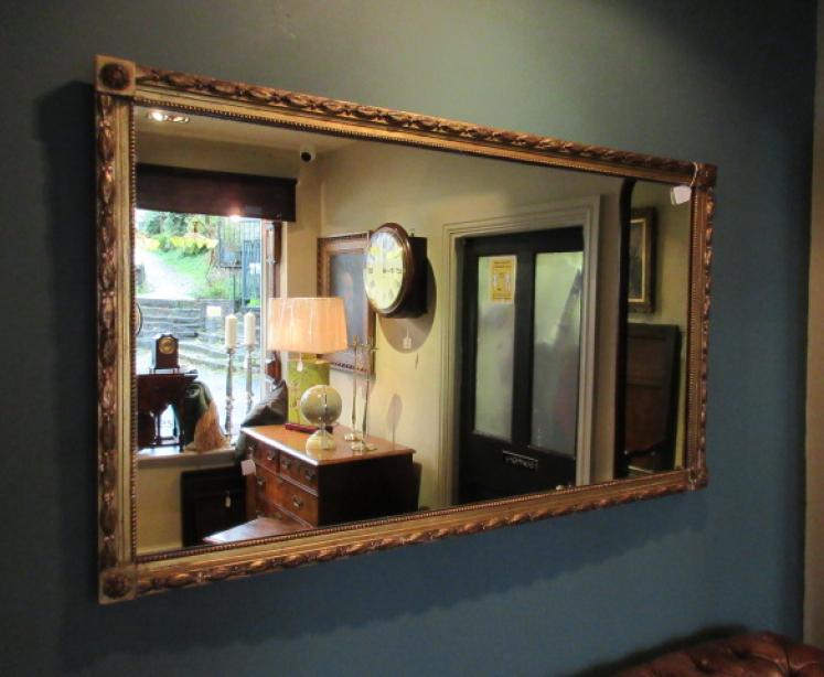 19th Century Timber & Plaster Gilt Oblong Mirror - Image 5