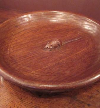 Mouseman Adzed Oak Large Fruit Bowl