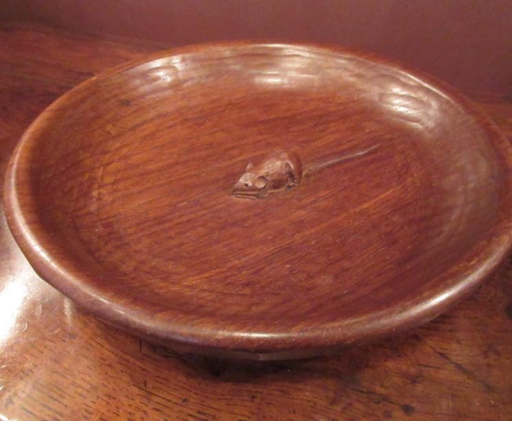 Mouseman Adzed Oak Large Fruit Bowl - Image 1