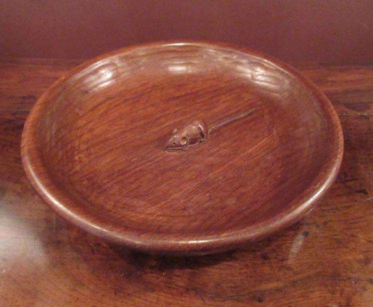 Mouseman Adzed Oak Large Fruit Bowl - Image 5