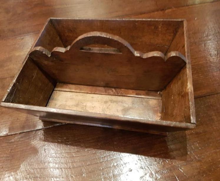 Antique George III Oak Cutlery Tray - Image 1