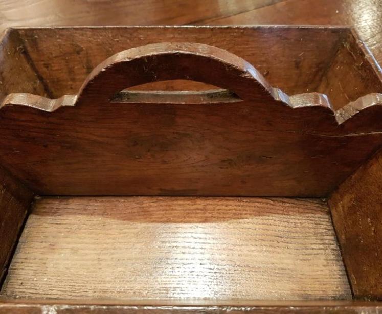 Antique George III Oak Cutlery Tray - Image 3