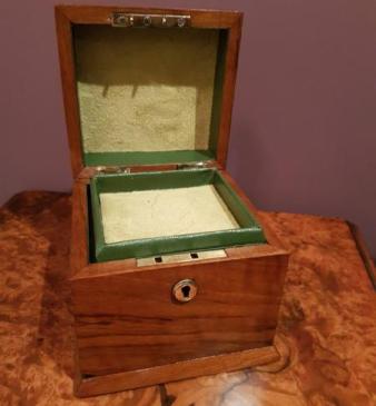 Small Victorian Walnut Dome Top Jewel Box