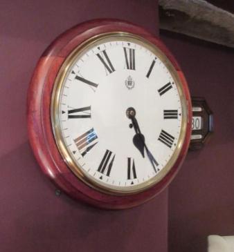 Genuine Ex RAF Mahogany 14" Fusee Dial Wall Clock