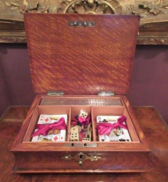Antique Polished Oak 'Book' Games Case