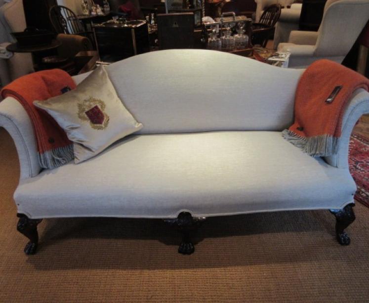 Top Quality Antique Upholstered Hump Back Settee - Image 1