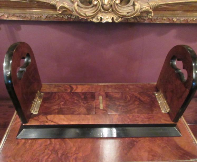 Antique Betjemann's Walnut & Brass Mounted Bookslide - Image 3