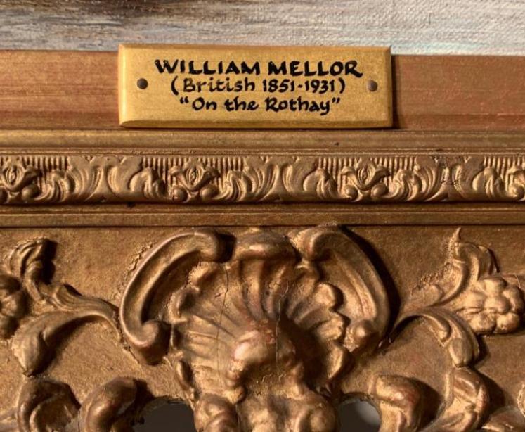 Fine Victorian Oil on Canvas by William Mellor 'On The Rothay' - Image 4