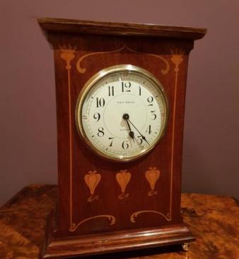Outstanding Quality Edwardian Inlaid Mahogany Mantel Clock