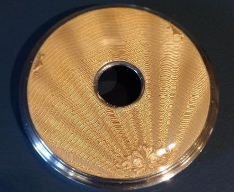 A George V period Silver & Gold Enamel Dressing Table Jar - Image 5