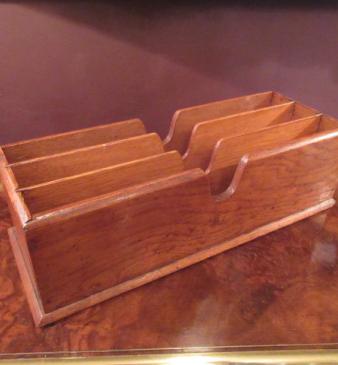 Antique Polished Oak Letter Rack