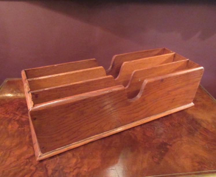 Antique Polished Oak Letter Rack - Image 5