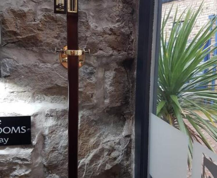 Early Victorian Mahogany Marine Stick Barometer and Gimble By Walker Of London  - Image 1