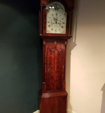 Fine George III Mahogany 8 Day Moon Phases Longcase Clock