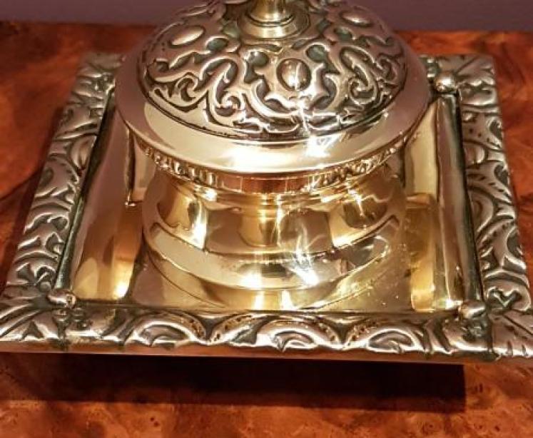 Small Victorian Brass Ink Well - Image 2
