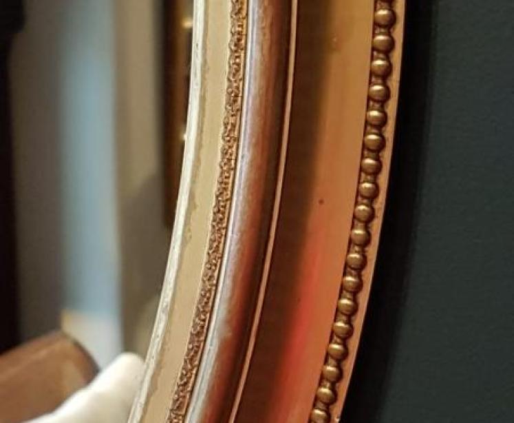 Antique Timber Gilt Oval Mirror - Image 3