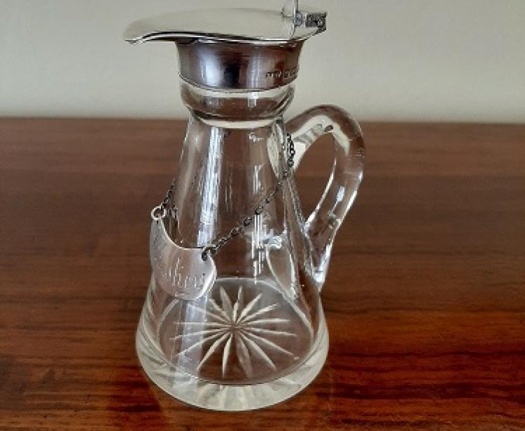 George V Antique Silver Whisky Noggin Decanter - Image 5