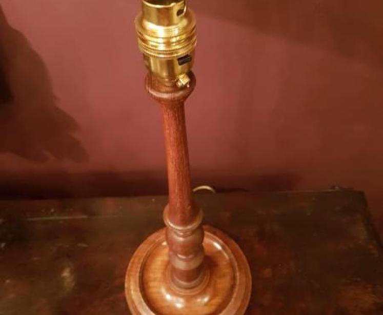 Antique Oak Table Lamp - Image 2