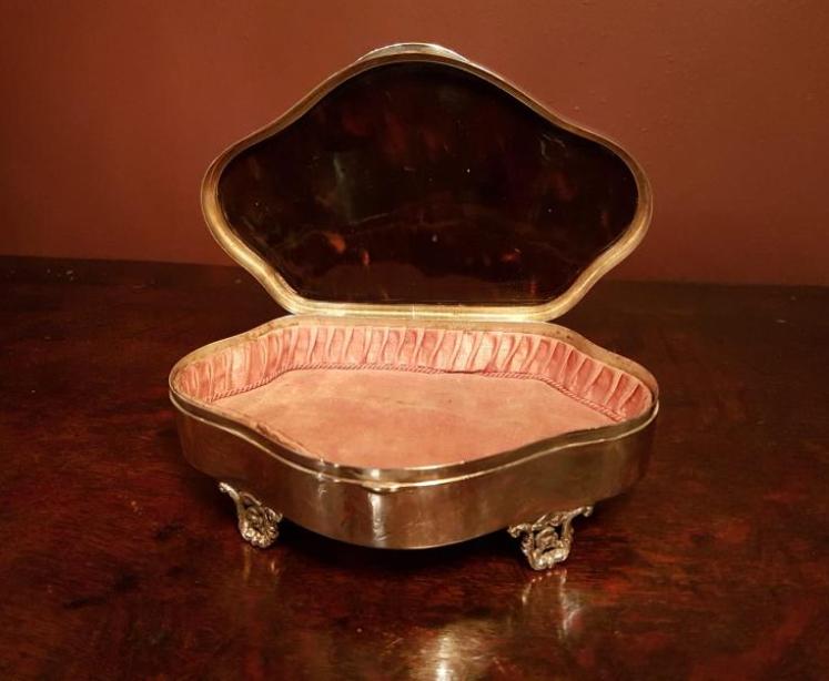 George V Period Antique Silver & Tortoiseshell Jewel Box - Image 3