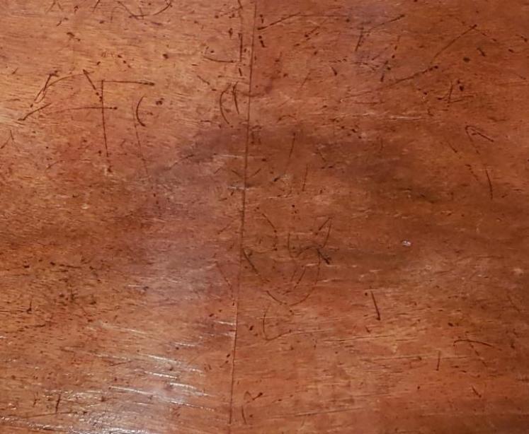 Antique Shaped Walnut Drinks Tray - Image 5