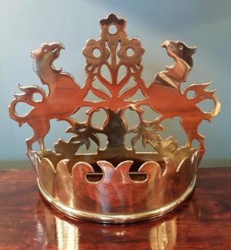 Superb Early Victorian Brass Wall Pocket