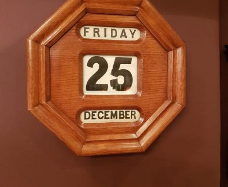 Superb Antique Oak Perpetual Wall Calendar - Image 1