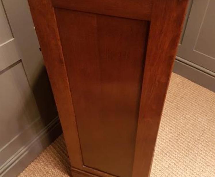 Antique Solid Oak Tambour Front Double File Cabinet - Image 3