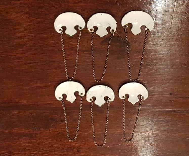 Set of C18th Enamel Decanter Labels - Image 4