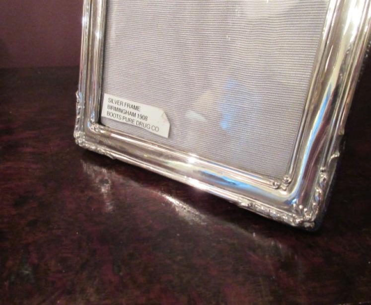 Edwardian Antique Silver Shaped Top Photo Frame - Image 3