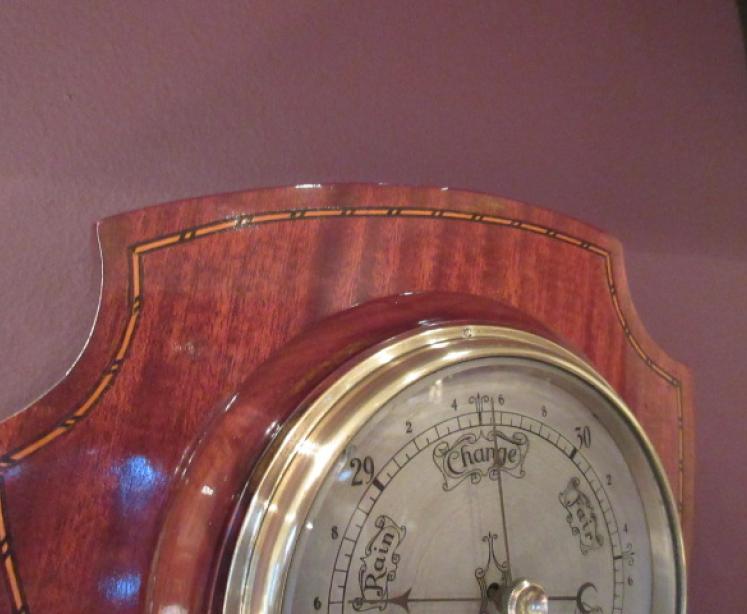Antique Mahogany Sheraton Inlaid Barometer - Image 5