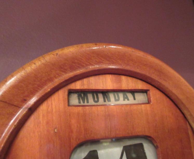 Antique Walnut Perpetual Wall Calendar - Image 3