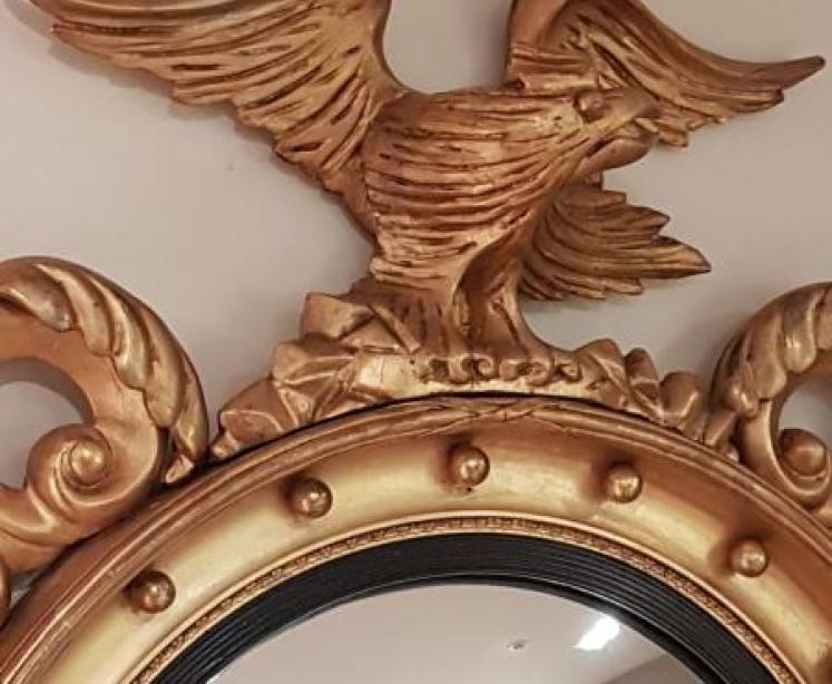 Superb Victorian Timber Gilt Convex Mirror - Image 2